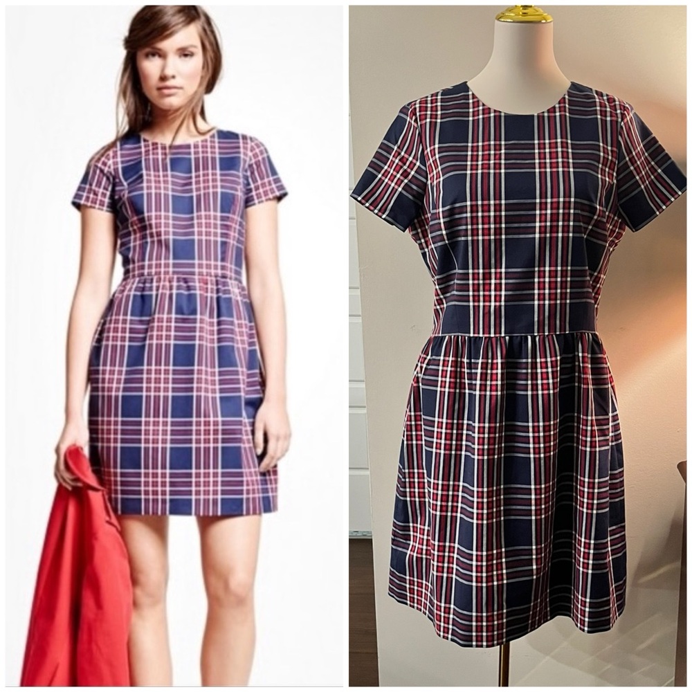 Brooks Brothers Blue & Red Plaid Dress NWOT - Size 12